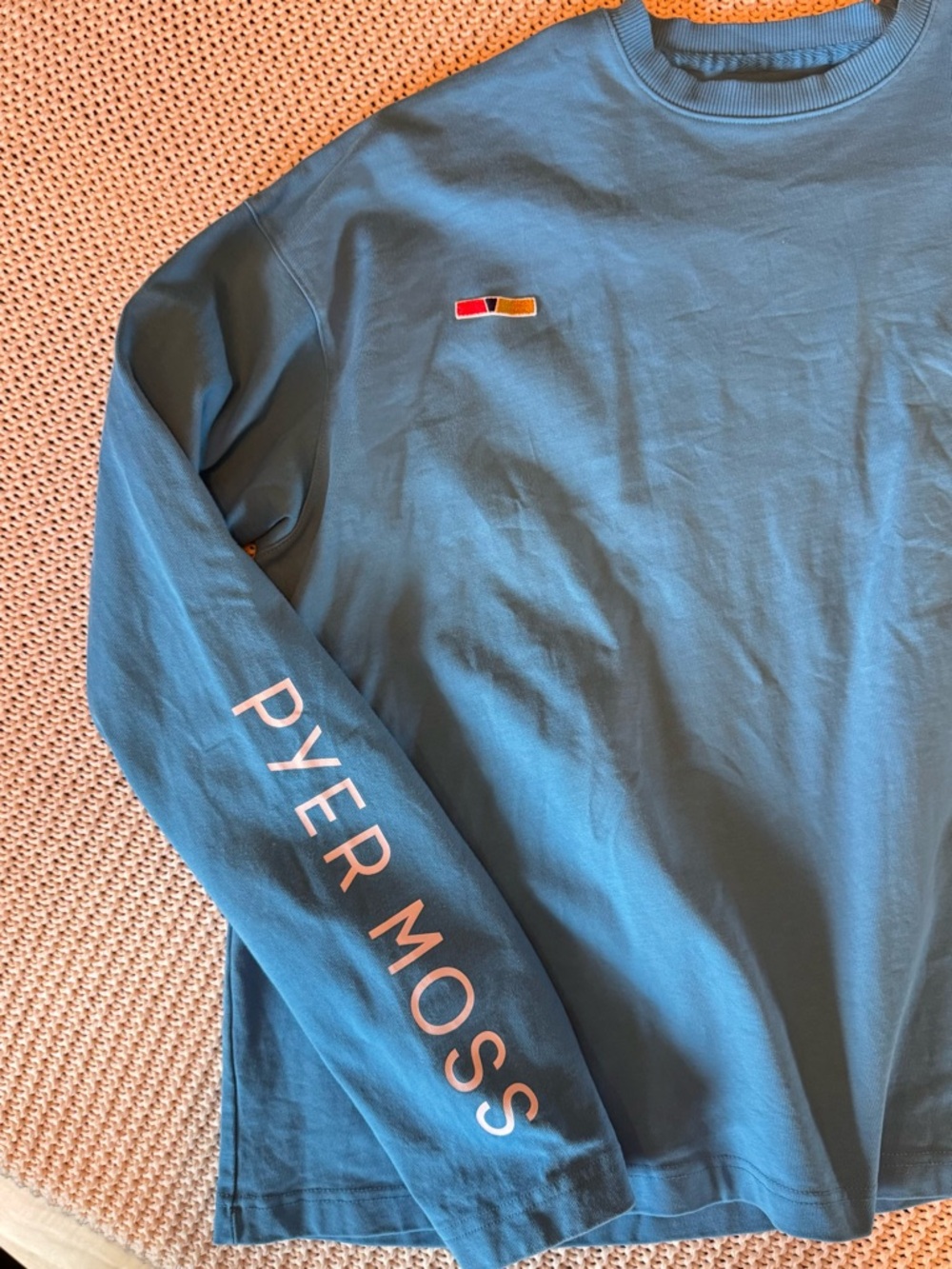 Reebok x Pyer Moss Collection 4 Long Sleeve Tee Blue Graphic Logo Crewneck M